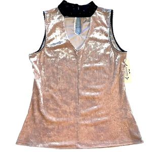 🆕 NWT NANNETTE BLUSH LACE EASTERN OPULENCE TOP SLEEVELESS